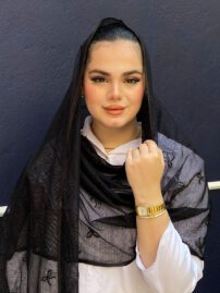 شال مشکی حصیری مجلسی مادام بلا