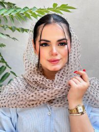 شال حریر پفکی توپی مادام بلا