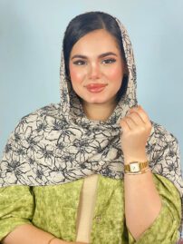 شال پلیسه گل نخی