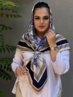 روسری نخی کجراه دست دوز مادام بلا رشت
