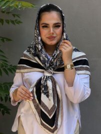 روسری نخی کجراه دست دوز مادام بلا رشت
