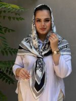 روسری نخی کجراه دست دوز مادام بلا رشت