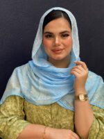 شال حریر میله ای تک رنگ مادام بلا رشت