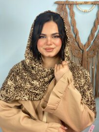 شال پلنگی نخی پلیسه