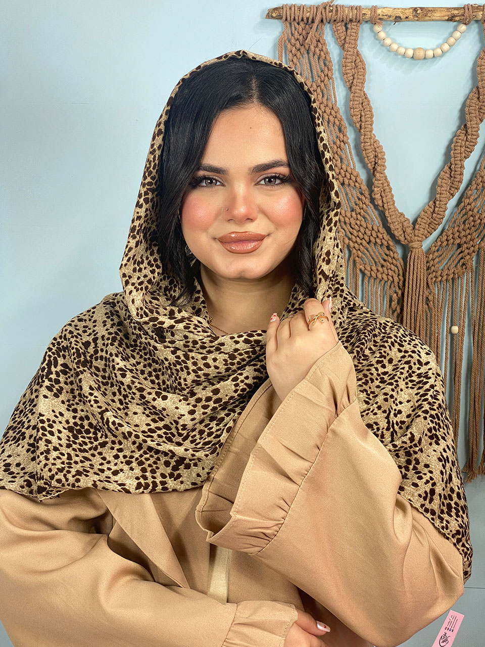 شال پلنگی نخی پلیسه