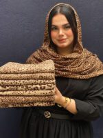شال پلنگی نخی پلیسه