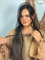 شال شیشه ای دور نوار توری مادام بلا