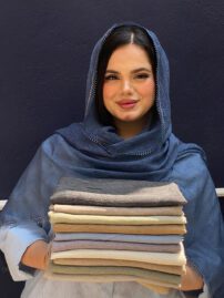شال لبه دانتل میله ای وارداتی