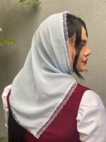 روسری سه گوش تک رنگ نخی مادام بلا