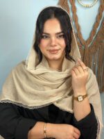شال نخی لبه توری