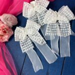 گیره پاپیون تور سفید مادام بلا