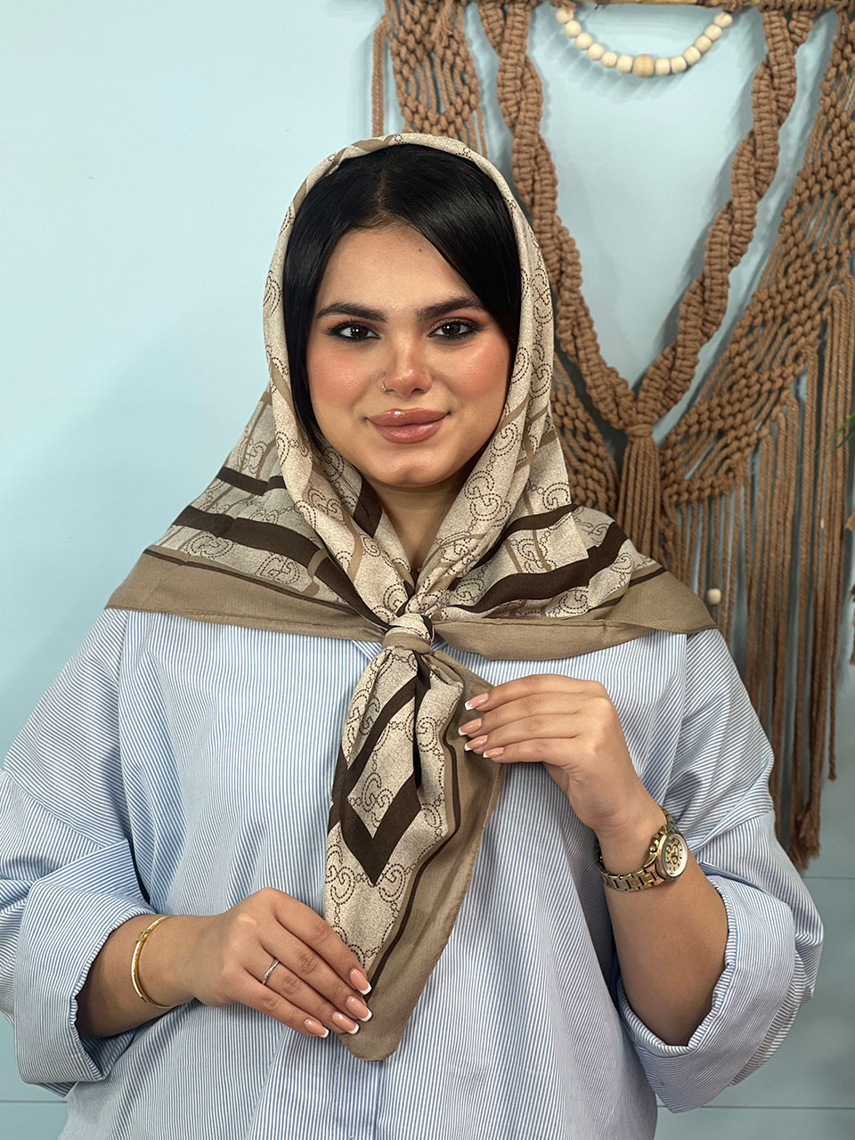 روسری نخی طرحدار گوچی