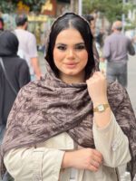 شال آبرنگی نخی پلیسه مادام بلا