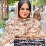 شال آبرنگی نخی پلیسه مادام بلا