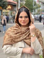 شال آبرنگی نخی پلیسه مادام بلا
