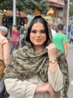 شال آبرنگی نخی پلیسه مادام بلا