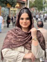 شال آبرنگی نخی پلیسه مادام بلا