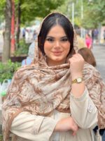 شال آبرنگی نخی پلیسه مادام بلا