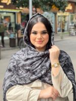 شال آبرنگی نخی پلیسه مادام بلا