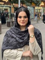 شال آبرنگی نخی پلیسه مادام بلا