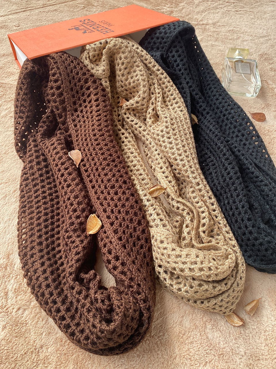 شال رینگی کتان پنبه ای