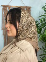 مینی اسکارف ترکیبی کرم قهوه ای (6642)