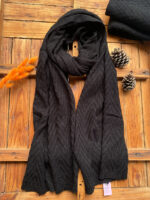 شال بافت مشکی زنانه ضخیم