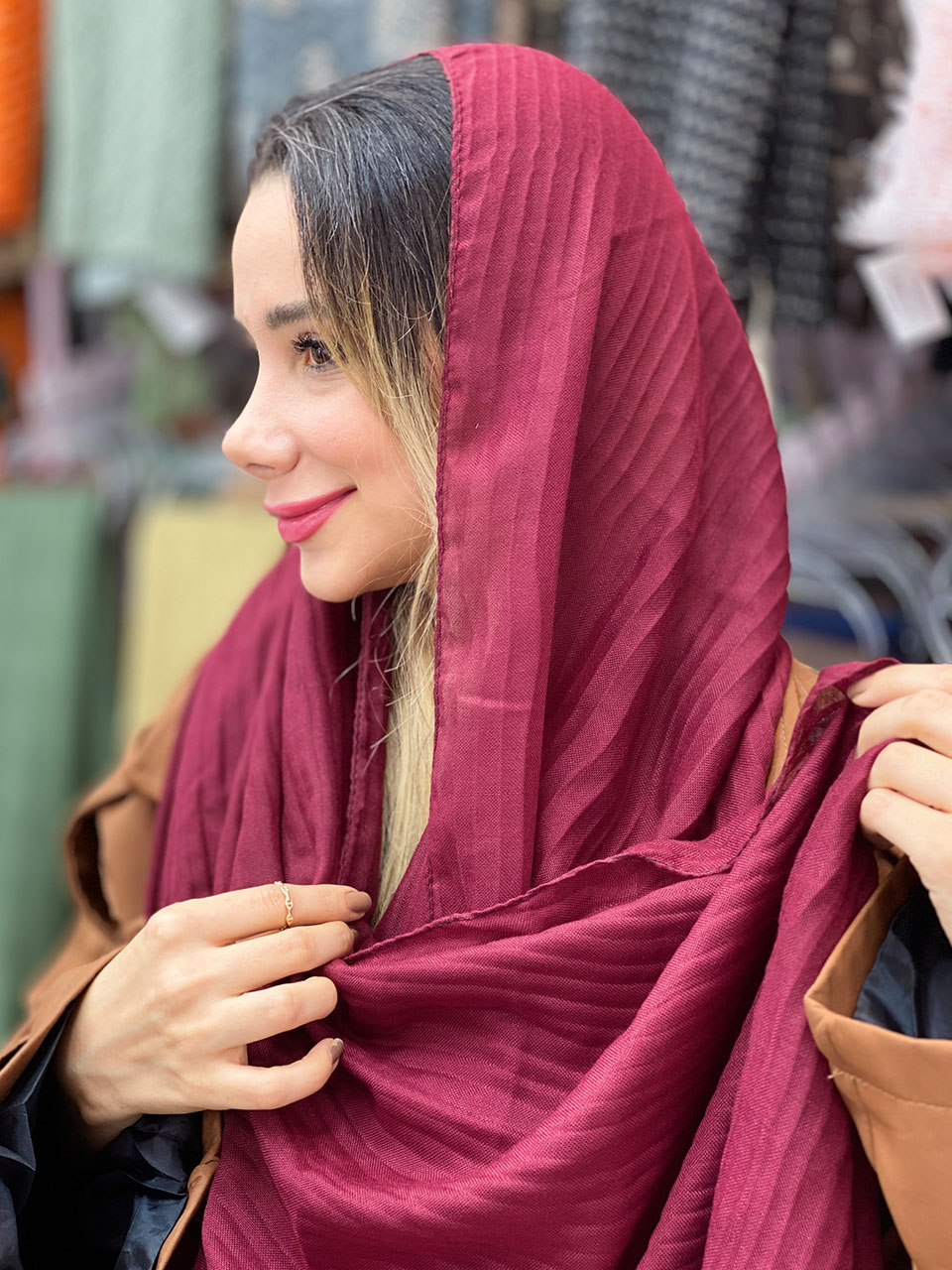 شال پلسه نخی بهاره شال مادام بلا