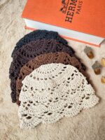 کلاه مکرومه دست بافت خاتون