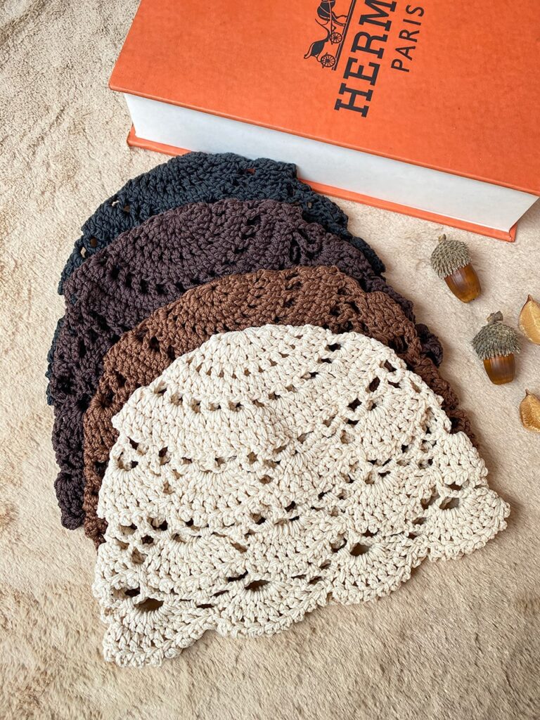 کلاه مکرومه دست بافت خاتون