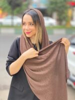 شال نخی برشکا تک رنگ