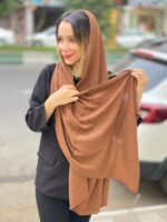 شال نخی برشکا تک رنگ