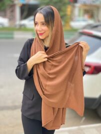 شال نخی برشکا تک رنگ