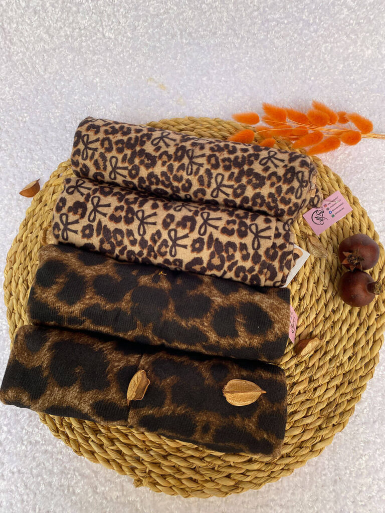 شال مخمل موهر پاییزه طرح پلنگی