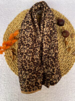 شال مخمل موهر پاییزه طرح پلنگی