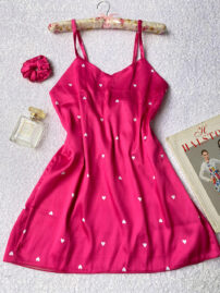 پیراهن ساتن طرحدار دخترونه مادام بلا