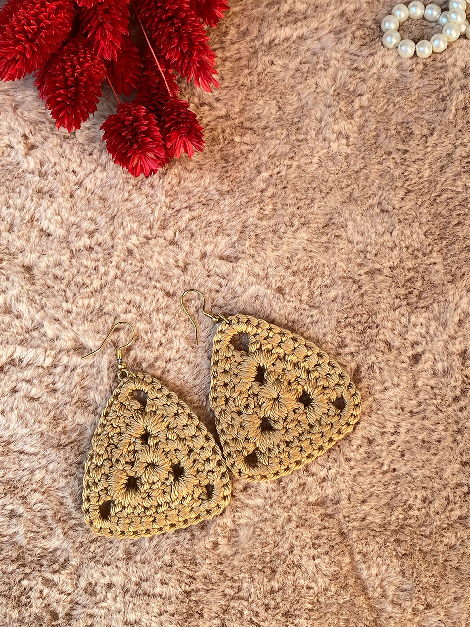 گوشواره کتان پنبه ای