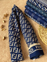 شال موهر مخمل سرمه ای