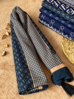 شال موهر مخمل سرمه ای