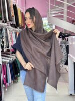 شال ژاکارد قهوه ای 6659 - Image 6