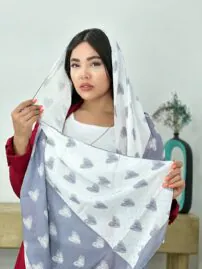 شال نخی قلبی دخترانه شال مادام بلا رشت