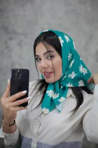 روسری مینی اسکارف دخترونه طرح فانتزی بابونه
