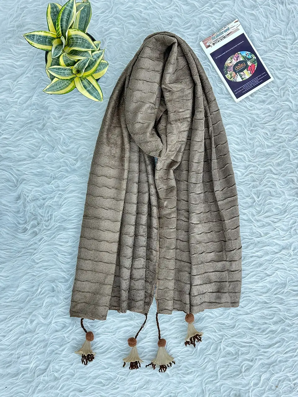 شال موهر تک رنگ مادام بلا رشت