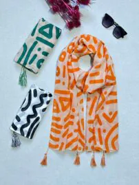 شال نخی رنگی طرحدار مادام بلا