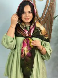 روسری آبرنگی نخی مادام بلا رشت