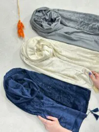 شال محمل موهر زنانه نگین دار مادام بلا