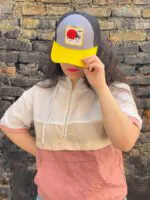 کلاه میکس کتان و تور رنگی فروشگاه مادام بلا