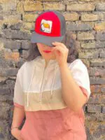 کلاه میکس کتان و تور رنگی فروشگاه مادام بلا