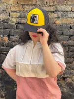 کلاه میکس کتان و تور رنگی فروشگاه مادام بلا