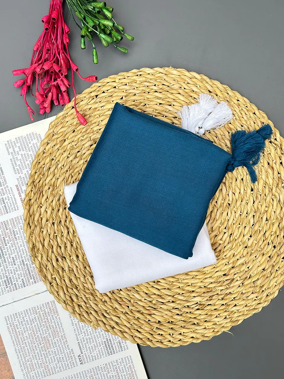 روسری تک رنگ نخی فروشگاه مادام بلا